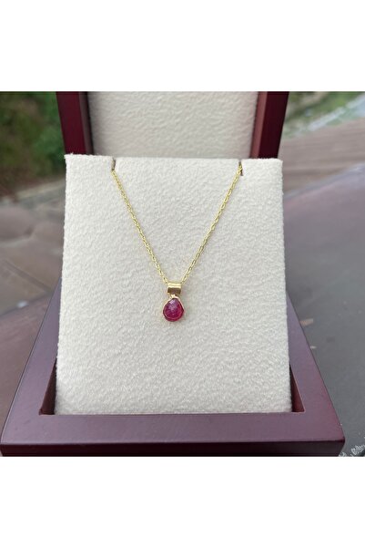 Src Jewelry 925 Ayar Gümüş Yakut Doğal Taşlı Kolye