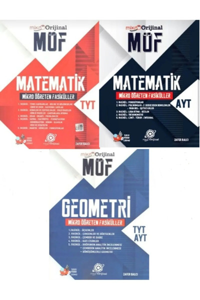 Orijinal Yayınları 2026-2027 Güncel Basım Okul Müfredatına Göre Uyarlanmıştır Orijinal Mikro TYT AYT Geometri ve TYT AYT Matematik MÖF Mikro Öğreten Fasiküller 3'lü Set2026