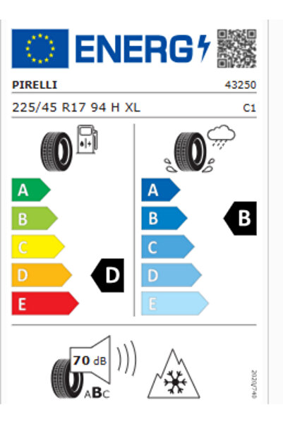 Pirelli Cinturato Winter 225/45R17 94H XL M+S 3PMSF Oto Kış Lastiği (Üretim Yılı: 2024)