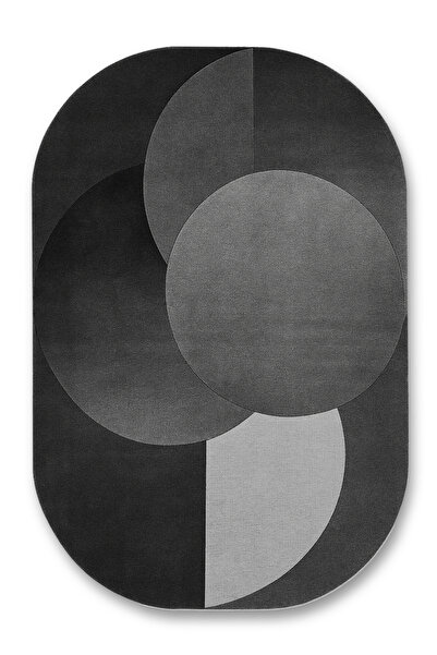 Rugs Modern Halı MOSSO Siyah Şekil Temalı Desen Dokuma Taban Modern Dekoratif...