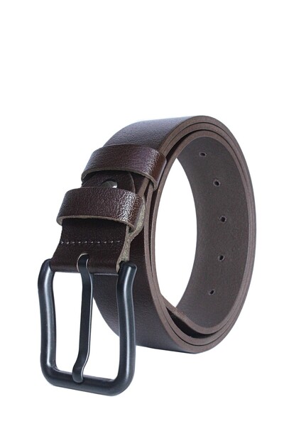derikem 100% Genuine Leather Men's Belt Black Buckle 4cm