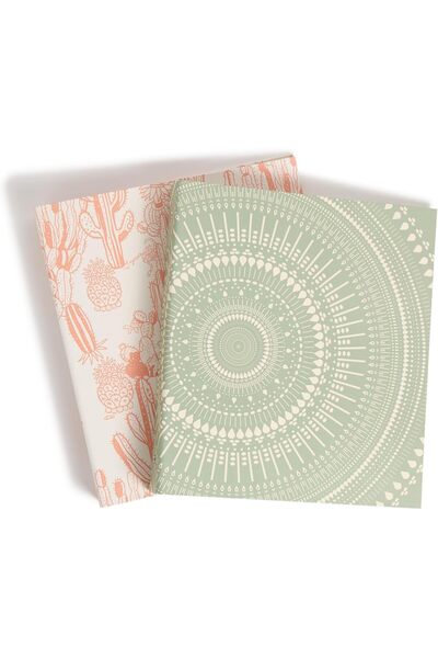 AC BOX Brands Eco-Friendly Boho Chic Skin Set, Olive and Salmon, 2.5 cm Ring, 2 Pieces Ac Box 861931