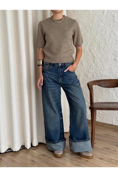 fujya Short Sleeve Emil Knitwear Blouse Mink