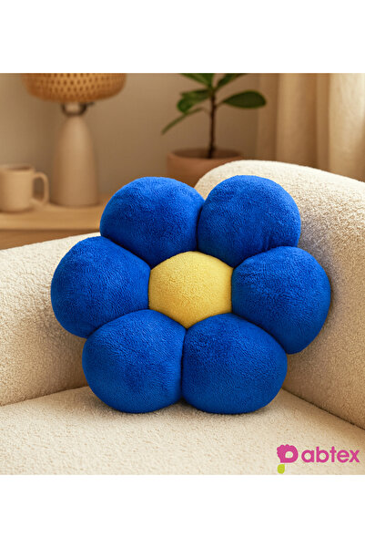 Pabtex Dekoratif Taraftar Peluş Papatya Çiçek Yastık – Salon ve Oda İçin