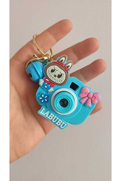 FAMEMUS ACCESSORY Kamera Labubu Model Resimli Işıklı Anahtarlık Çanta Süsü