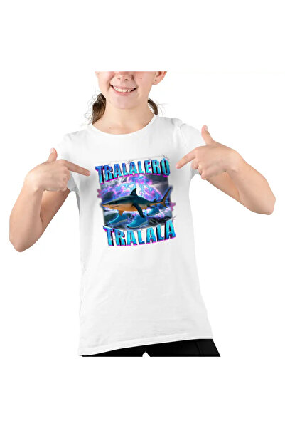 OEM Tricou Copii Fete Brainrot Shark Tralalero Tralala