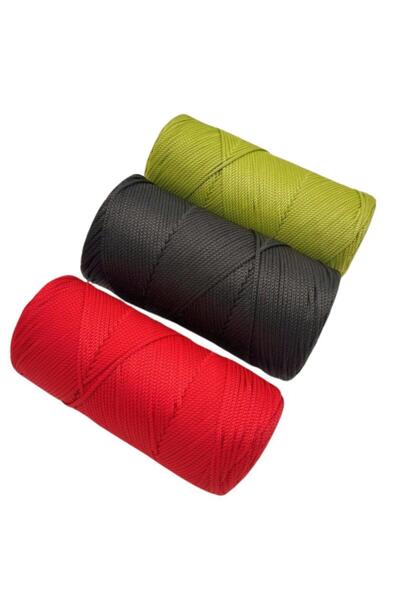 angel çanta aksesuar Angel Bag Accessory Polyester Macrame Set (Red, Pistachio Green, Anthracite)