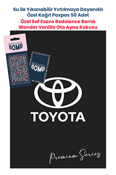 BALKAN AMBALAJ Suya Dayanıklı Toyota Oto Paspas Kağıdı Siyah 50 Adet - 35x50c...