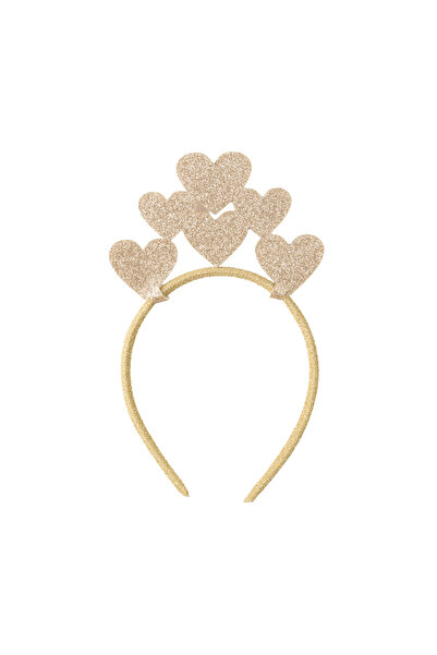 lilico Coroană de petrecere cu inimă aurie cu sclipici pentru fetiță