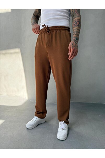 KağanKY Καφέ Slim F κοτλέ Φαρδιά αθλητική φόρμα