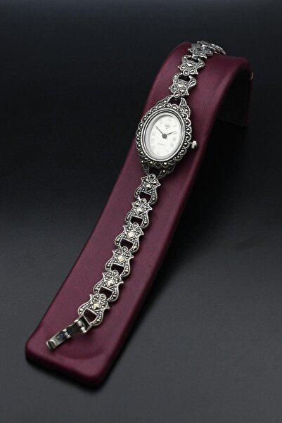 Prestige 925 Ayar Gümüş Kadın Saati (Kadın Gümüş Saat) Markazit Taşlı 902199