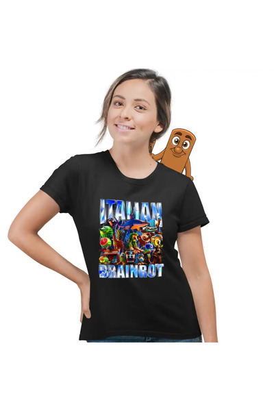 OEM Women's T-Shirt Brainrot Italian Retro Meme Shark