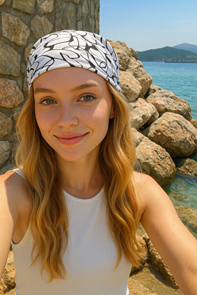 MOORİ Siyah Beyaz Bandana