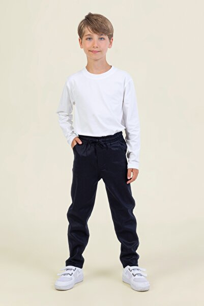 DMB BOYS & GIRLS Beli Lastikli Erkek Çocuk Okul Pantolonu