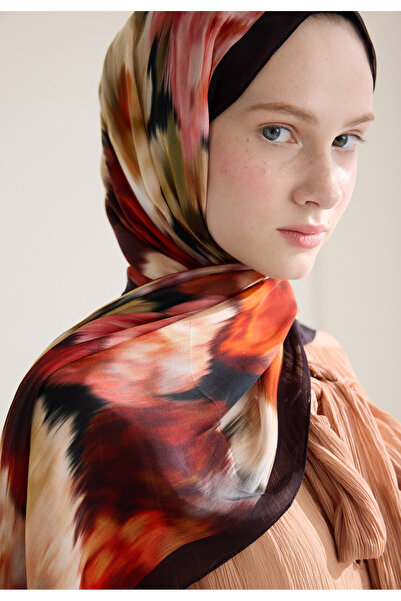 Freshscarfs Sweet Peony Flowery Viscose Shawl Black