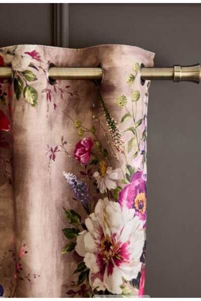 Evcimenhome New Product Lined Rustic Curtain with Eyelets Metal Ring 170Cmx230Cm