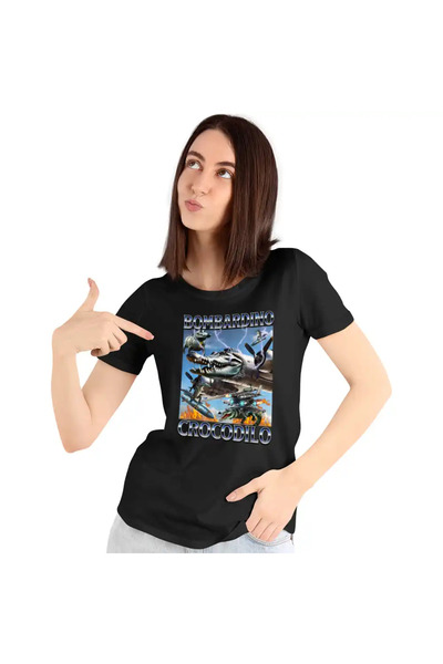 OEM Women's T-shirt Brainrot Bombardino Nuclear Crocodile