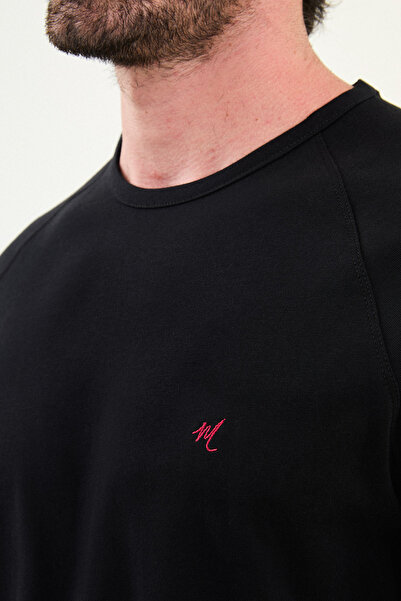 Mcr Ανδρικό μπλουζάκι με λαιμόκοψη με ίσια άνετη εφαρμογή μαύρο - 36864.25Y