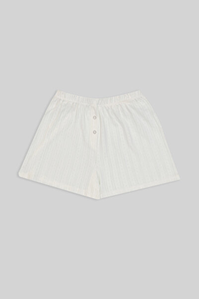 bed and beyond Pointel Desenli Pamuklu Kadın Şort