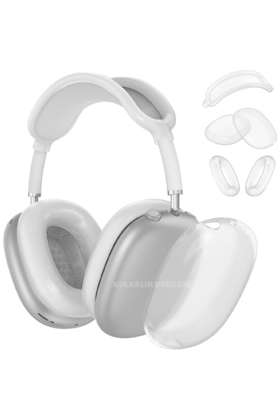 Sneezy Transparent Full Protection Case Set Compatible with AirPods Max 5 Pieces Protection Set from Bumps Scratches