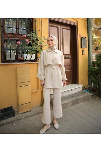 Tebrikler tekstil Women's Summer Hijab Suit Model G3341