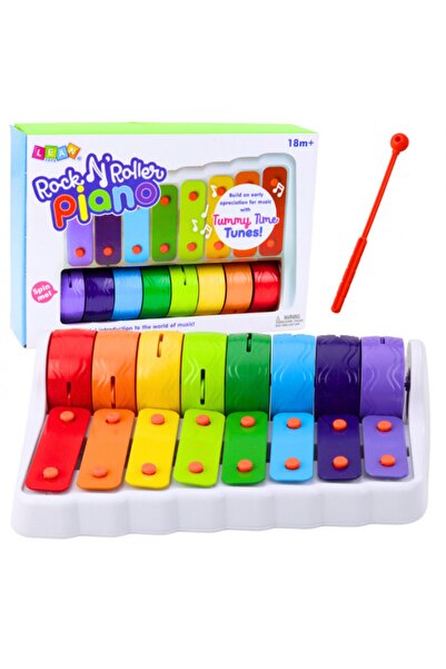 REBELS Rock N' Roller Piano for Small Children – Instrument with Cymbals, Rotating Wheels, and Bright Col