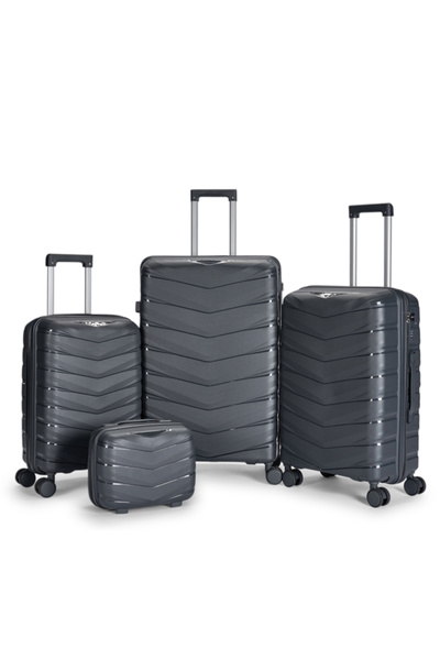 LİMRA 4-piece luggage set made of shatter-resistant polypropylene, 28-24-20-12 inches