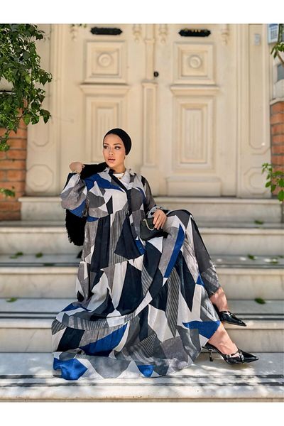 lurex moda Geometric Pattern Viscose Dress