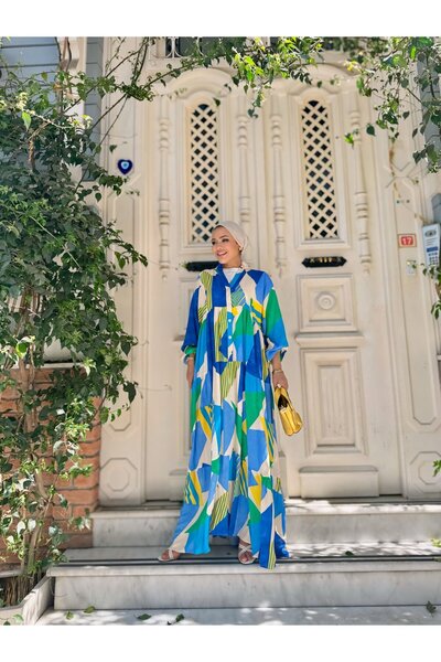lurex moda Geometric Pattern Viscose Dress