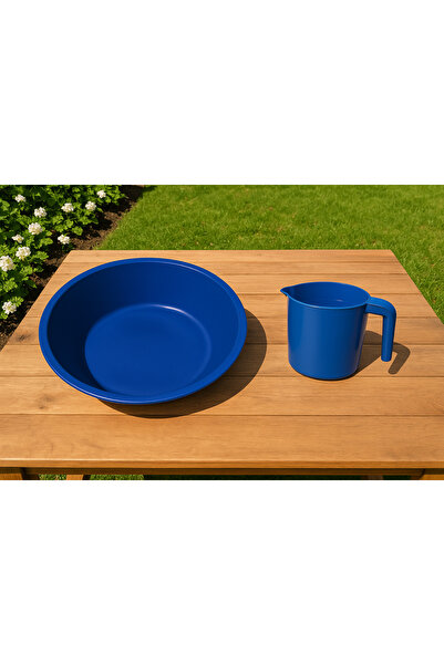 Metler Jumbo 75 cm Plastik Çamaşır Leğen + Maşrapa 2'li Set Kurbanlık Salçalık Yumuşak Kalite