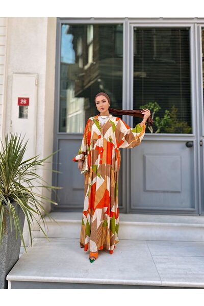 lurex moda Geometric Pattern Viscose Dress