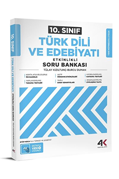 4k Yayınları 4K 2026 10. Sınıf Türk Dili Ve Edebiyatı Etkinlikli Soru Bankası