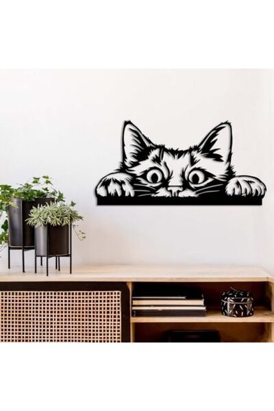 Slasa ديكور حائط بتصميم قطة قياس 32×16 سم من
