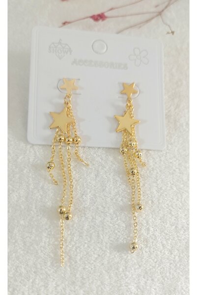 canlisepet أقراط سلسلة مرصعة بالنجوم