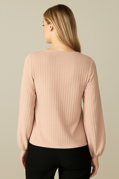 Kübra Tekstil Women's Powder Long Sleeve Comfortable Fit Blouse, Stylish Comfortable and Casual, Women's Blouse