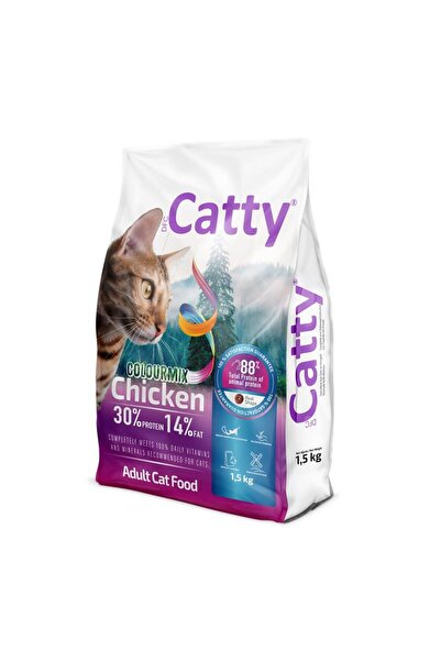 Catty Colourmix Yetişkin Kedi Maması Renkli Taneli Tavuklu 1,5 Kg