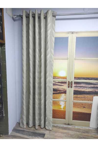 Evcimenhome Lined Rustic Curtain with Eyelets Metal Ring 170Cmx230Cm Color: Grey