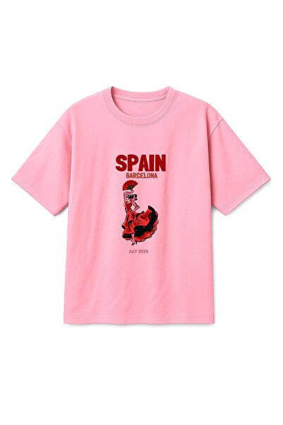 Altair Tr تي شيرت مطبوع عليه إسبانيا إسبانيا للجنسين باللون الوردي مقاس كبير