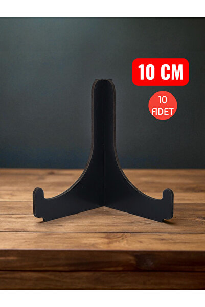 wooden gift design 10 Adet Siyah Ahşap Çerçeve Tabak Ayağı Standı Sergi Ayak