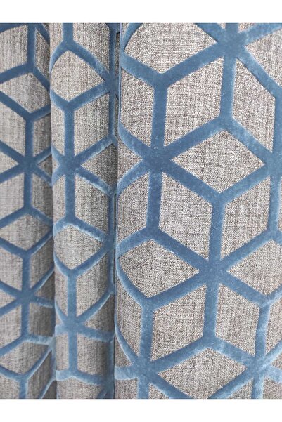 Evcimenhome Lined Rustic Curtain with Eyelets Metal Ring 170Cmx230Cm Color: Navy Blue over Anthracite