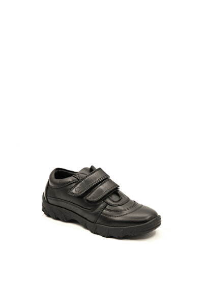 Geoomnii Black School Shoes for Boys – Easy Closure & Daily Comfort