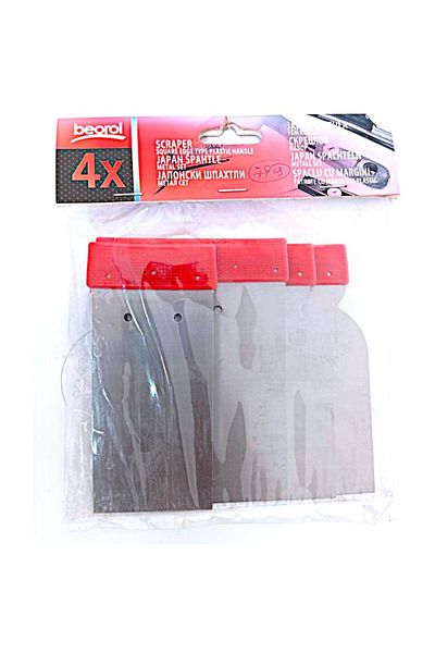 beorol Square Edge Scraper – Heavy Duty Hand Scraper for Paint, Adhesive & Surface Removal 4PCS