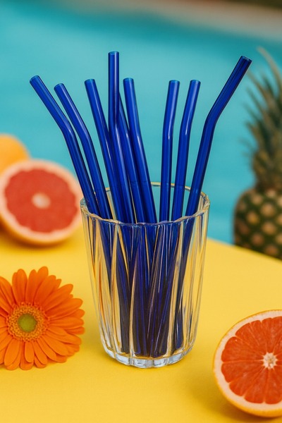 Paşabahçe 6Li Glass Pipet Blue