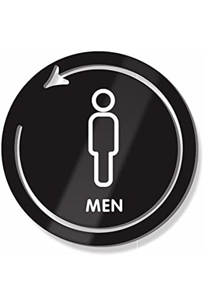 Slasa Acrylic Circular Bathroom Sign – Men’s Restroom (Indoor/Outdoor, 22.9 cm)