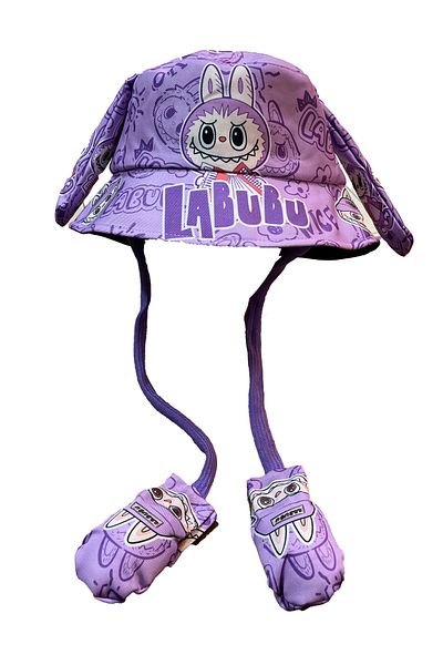 Pissos Labubu Printed Children's Hat with Moving Ears - Cute and Fun Design