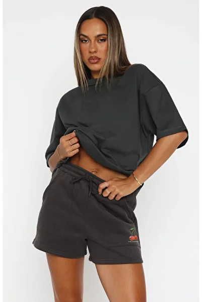 The Champ Clothing Women's High Waist Pocketed Casual Shorts – Oversized Cherry Pattern Modern Style