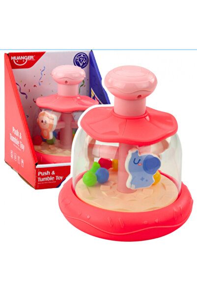 REBELS Rotating Carousel with Balls and Animals - Hippo, Lion, Monkey, Pink