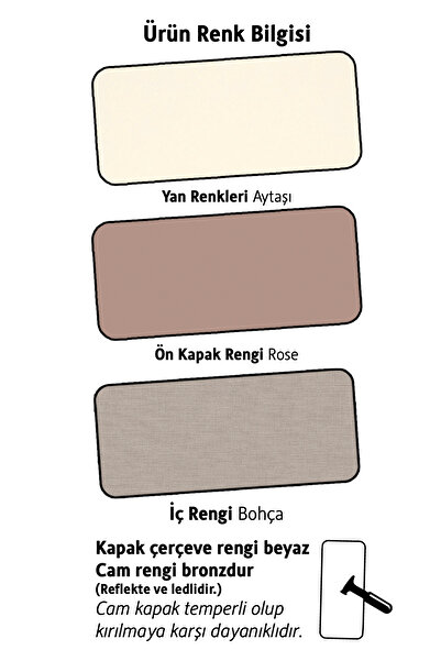 benim odam Rose 4 Kapılı Cam Kapaklı Gizli Çekmeceli Köşe Dolap Genç / Çocuk Odası 835