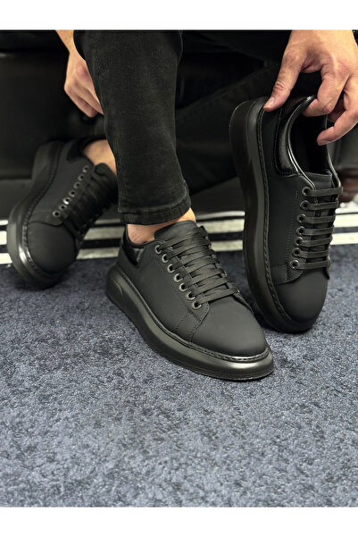 Avni Ceylan Hakiki Deri Siyah Casual Sneaker