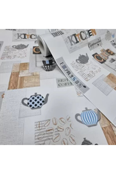 Slavyanski Oboi Super Washable Wallpaper, Vinyl, for Bathroom and Kitchen, 5791-01 Coffee Lunch